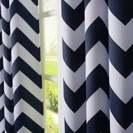 Best Home Fashion Room Darkening Chevron Print Curtains - Antique Bronze Grommet Top - Grey- 52"W X 63"L - (1... N67