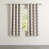 Best Home Fashion Room Darkening Chevron Print Curtains - Antique Bronze Grommet Top - Grey- 52"W X 63"L - (1... N70