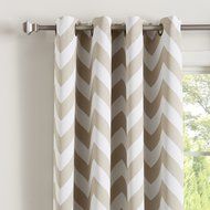 Best Home Fashion Room Darkening Chevron Print Curtains - Antique Bronze Grommet Top - Grey- 52"W X 63"L - (1... N71