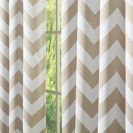 Best Home Fashion Room Darkening Chevron Print Curtains - Antique Bronze Grommet Top - Grey- 52"W X 63"L - (1... N72