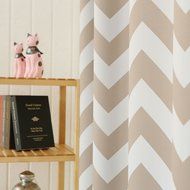 Best Home Fashion Room Darkening Chevron Print Curtains - Antique Bronze Grommet Top - Grey- 52"W X 63"L - (1... N73