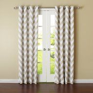 Best Home Fashion Room Darkening Chevron Print Curtains - Antique Bronze Grommet Top - Grey- 52"W X 63"L - (1... N76