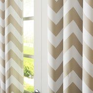 Best Home Fashion Room Darkening Chevron Print Curtains - Antique Bronze Grommet Top - Grey- 52"W X 63"L - (1... N78