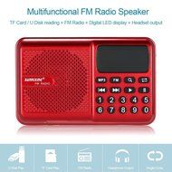 Anncia Mini Digital Media Portable Music MP3 Player Micro SD/TF USB Disk Speaker FM Radio. (69E Red) N3