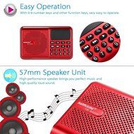 Anncia Mini Digital Media Portable Music MP3 Player Micro SD/TF USB Disk Speaker FM Radio. (69E Red) N4