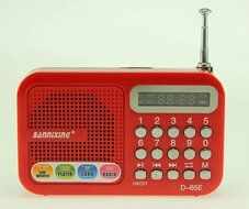 Anncia Mini Digital Media Portable Music MP3 Player Micro SD/TF USB Disk Speaker FM Radio. (69E Red) N13