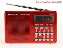 Anncia Mini Digital Media Portable Music MP3 Player Micro SD/TF USB Disk Speaker FM Radio. (69E Red) N33