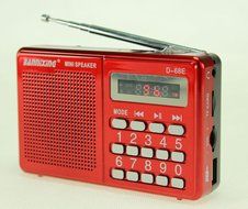 Anncia Mini Digital Media Portable Music MP3 Player Micro SD/TF USB Disk Speaker FM Radio. (69E Red) N34