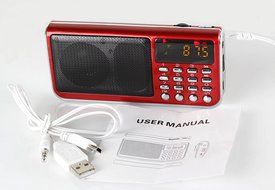 Anncia Mini Digital Media Portable Music MP3 Player Micro SD/TF USB Disk Speaker FM Radio. (69E Red) N59