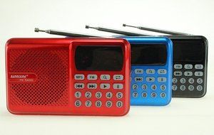 Anncia Mini Digital Media Portable Music MP3 Player Micro SD/TF USB Disk Speaker FM Radio. (69E Red) N81