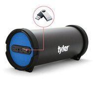 Tyler Portable Wireless Bluetooth Speaker TWS402-BL, Indoor/Outdoor 2.1 Hi-Fi Stereo Cylinder Loud Speaker, with... N3
