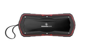 Rugged Geek GEEKBEATS JOLT5 10W X-Bass Wireless Portable Bluetooth Speaker and Charger / USB Power Bank - Red....
