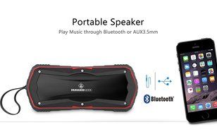 Rugged Geek GEEKBEATS JOLT5 10W X-Bass Wireless Portable Bluetooth Speaker and Charger / USB Power Bank - Red.... N3