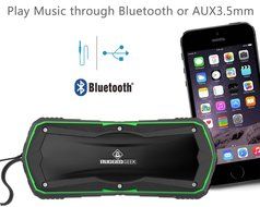 Rugged Geek GEEKBEATS JOLT5 10W X-Bass Wireless Portable Bluetooth Speaker and Charger / USB Power Bank - Red.... N10