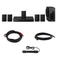 Panasonic SC-XH105 5.1 Channel 300W 1080p Home Theater System + 6-Ft HDMI Cable + 6 Outlet 300J Surge Protector...