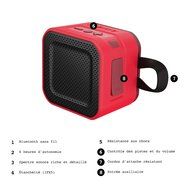 Skullcandy Barricade Mini Bluetooth Wireless Portable Speaker, Red N6