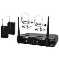 Pyle PDWM3400 Premier Series Professional UHF Microphone System with (2) Body-Pack Transmitters, (2) Headset &amp;...