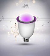 Global-store Bluetooth Smart LED Light Bulb Speaker Multicolored Dimmable Color Changing Decorative Party Lighting... N3