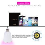 Global-store Bluetooth Smart LED Light Bulb Speaker Multicolored Dimmable Color Changing Decorative Party Lighting... N8