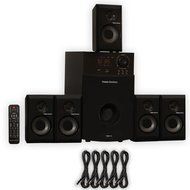 Theater Solutions TS514 Home Theater 5.1 Speaker System with USB FM Tuner and 5 Extension Cables