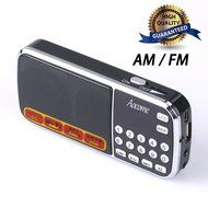 Aocome Portable Mini AM FM Radio Clear Speaker Music Player, Micro SD/TF Card Slot, USB Charging Cord, Rechargeable...
