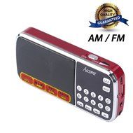 Aocome Portable Mini AM FM Radio Clear Speaker Music Player, Micro SD/TF Card Slot, USB Charging Cord, Rechargeable... N8