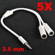 BephaMart 5X 3.5mm Jack Y Splitter Audio Headphone Stereo Adapter