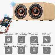 EASYOWN Portable Wireless Wooden Bluetooth Speaker, 10W Output Bluetooth Loudspeaker with Enhanced Bass, Compatible... N5