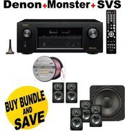 Denon AVRX2200W 7.2 Channel Full 4K Ultra HD A/V Receiver with Bluetooth and Wi-Fi + SVS Prime Satellite 5.1 Premium...