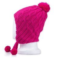 Tenergy Wireless Bluetooth Hands-Free Beanie (PINK &amp; GREY) with PomPoms and Earflaps (built-in stereo speakers... N12