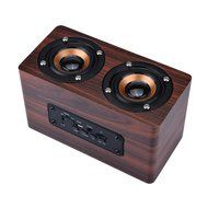 DYJ Mini Wood Bluetooth 4.0 Speaker,10W Output Power with Two Passive Subwoofers and Enhanced Bass,Portable Wireless... N5