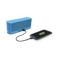 iLuv Rechargeable Splash-resistant Stereo Bluetooth Speaker with Jump-Start Technology-Blue N8
