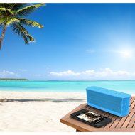 iLuv Rechargeable Splash-resistant Stereo Bluetooth Speaker with Jump-Start Technology-Blue N9