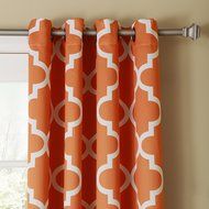 Best Home Fashion Room Darkening Morrocan Print Curtains - Antique Bronze Grommet Top - Grey- 52&quot;W X 63&quot;L - (1... N8