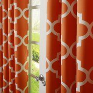 Best Home Fashion Room Darkening Morrocan Print Curtains - Antique Bronze Grommet Top - Grey- 52&quot;W X 63&quot;L - (1... N9