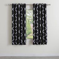 Best Home Fashion Room Darkening Morrocan Print Curtains - Antique Bronze Grommet Top - Grey- 52&quot;W X 63&quot;L - (1... N13