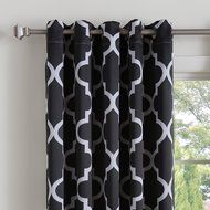 Best Home Fashion Room Darkening Morrocan Print Curtains - Antique Bronze Grommet Top - Grey- 52&quot;W X 63&quot;L - (1... N14