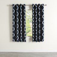 Best Home Fashion Room Darkening Morrocan Print Curtains - Antique Bronze Grommet Top - Grey- 52&quot;W X 63&quot;L - (1... N17