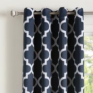 Best Home Fashion Room Darkening Morrocan Print Curtains - Antique Bronze Grommet Top - Grey- 52&quot;W X 63&quot;L - (1... N18
