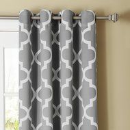 Best Home Fashion Room Darkening Morrocan Print Curtains - Antique Bronze Grommet Top - Grey- 52&quot;W X 63&quot;L - (1... N26