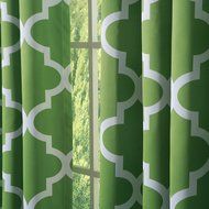 Best Home Fashion Room Darkening Morrocan Print Curtains - Antique Bronze Grommet Top - Grey- 52&quot;W X 63&quot;L - (1... N34