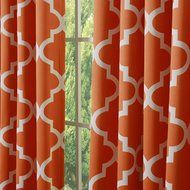 Best Home Fashion Room Darkening Morrocan Print Curtains - Antique Bronze Grommet Top - Grey- 52&quot;W X 63&quot;L - (1... N41