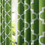 Best Home Fashion Room Darkening Morrocan Print Curtains - Antique Bronze Grommet Top - Grey- 52&quot;W X 63&quot;L - (1... N50