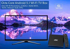 Box TV Android 5.1 Wi-Fi Octa Core R&eacute;solution Ultra HD (4K) / Wi-Fi dual band 2.4GHz + 5GHz / DLNA / Miracast... N7