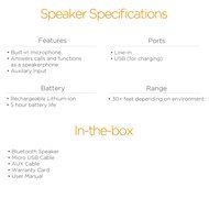 Ematic Bluetooth Wireless Speaker &amp; Speakerphone for iPhone, iPad, iPod, Android, Galaxy Tab, Nexus N5