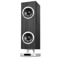 Innovative Technology ITSB-345 16-inch Tall Tabletop Tower Bluetooth Stereo System, Gray Wood Grain Finish