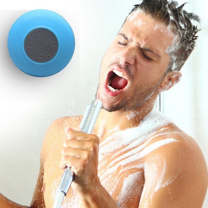 Wusic Bluetooth Wireless Waterproof Shower Speaker with Hands-Free Speakerphone (Blue) N5