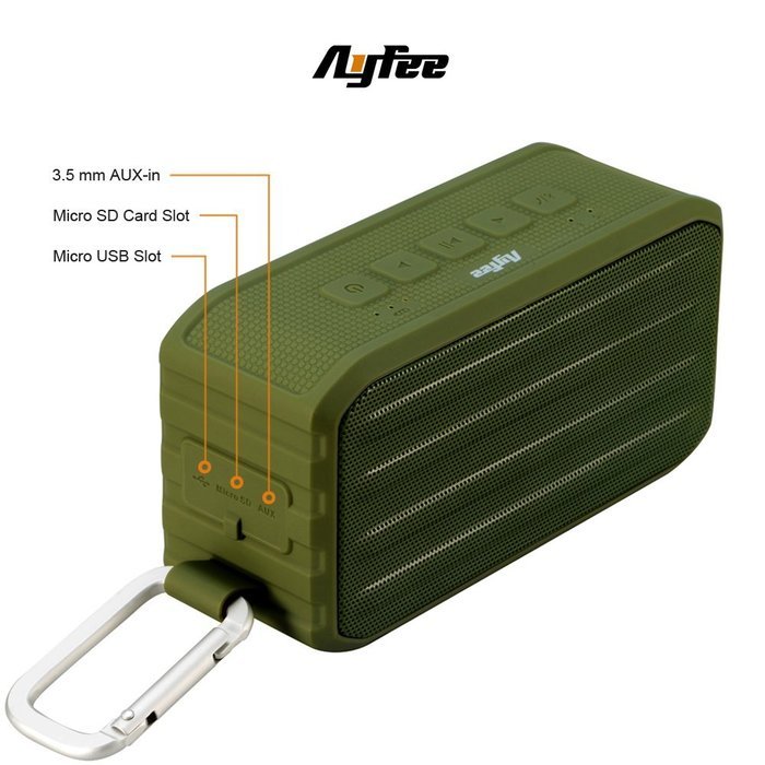 [Bluetooth Waterproof Speakers] Ayfee Wireless Bluetooth 4.0 Waterproof Outdoor / Shower Speaker, with 7W Powerful... N17