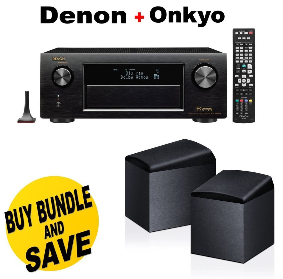 Denon AVRX4200W 7.2 Channel Full 4K Ultra HD A/V Receiver with Bluetooth and Wi-Fi + Onkyo SKH-410 Dolby Atmos-Enabled...