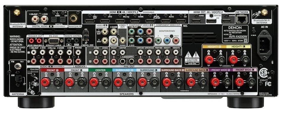 Denon AVRX4200W 7.2 Channel Full 4K Ultra HD A/V Receiver with Bluetooth and Wi-Fi + Onkyo SKH-410 Dolby Atmos-Enabled... N3